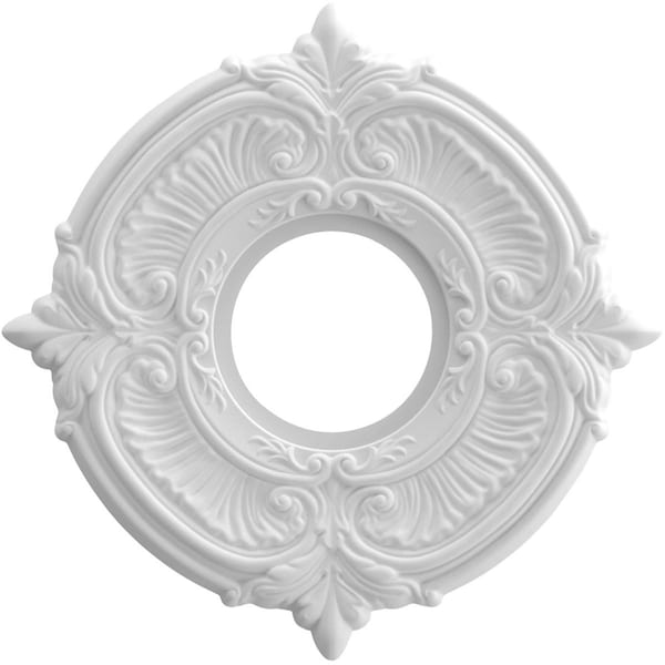 Ekena Millwork Attica Thermoformed PVC Ceiling Medallion (Fits Canopies up to 4 1/8"), 10"OD x 3 1/2"ID x 3/4"P CMP10AT - main